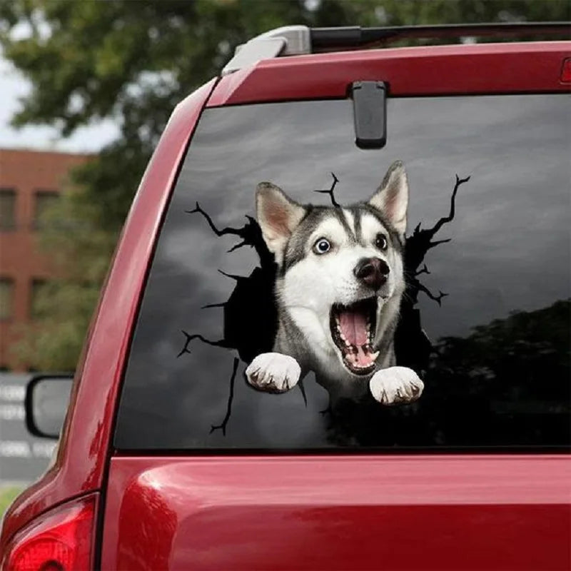 Funny Dog Windshield Stickers On Car Glass Camping Auto Decals Vehicle Exterior Window Decoration Girly Personalized Waterproof