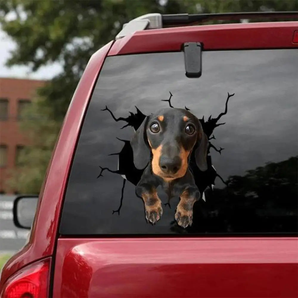 Funny Dog Windshield Stickers On Car Glass Camping Auto Decals Vehicle Exterior Window Decoration Girly Personalized Waterproof