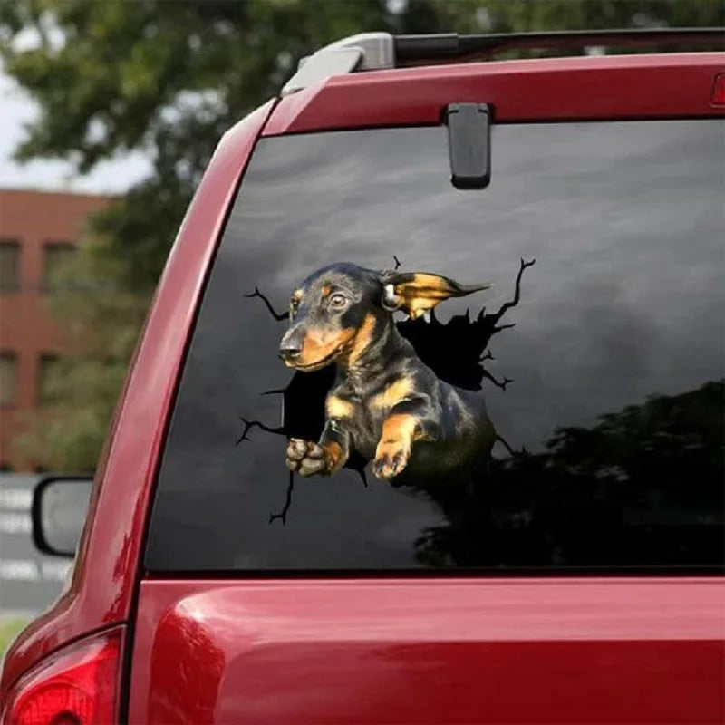 Funny Dog Windshield Stickers On Car Glass Camping Auto Decals Vehicle Exterior Window Decoration Girly Personalized Waterproof