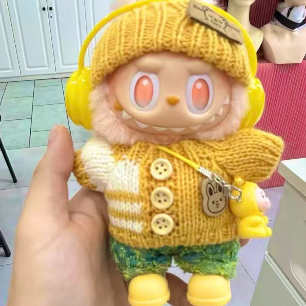 17cm Cute Mini Plush Doll'S Clothes Outfit Accessories For Korea Kpop Exo Labubu Idol Dolls Sweater Clothing DIY Kids Girl Gift