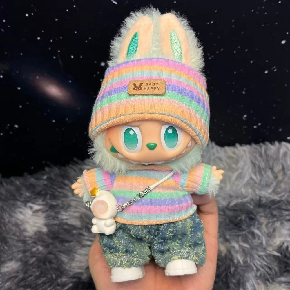17cm Cute Mini Plush Doll'S Clothes Outfit Accessories For Korea Kpop Exo Labubu Idol Dolls Sweater Clothing DIY Kids Girl Gift