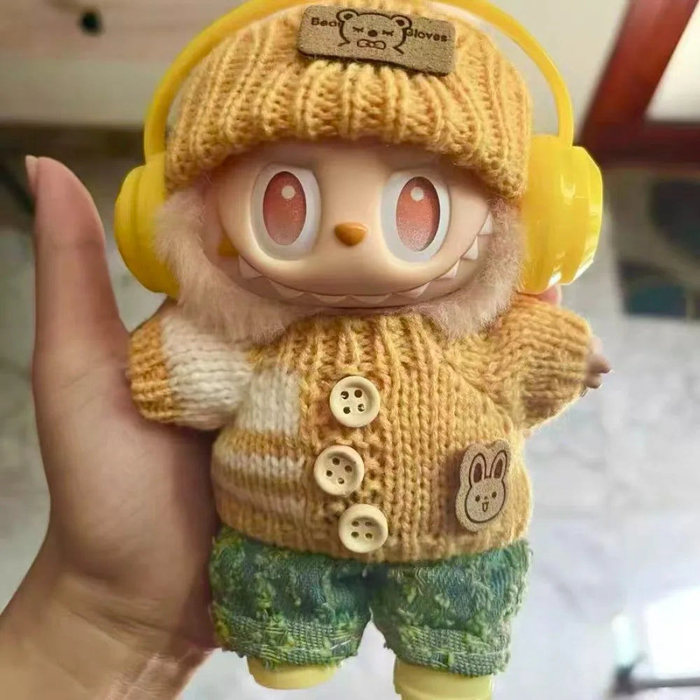 17cm Cute Mini Plush Doll'S Clothes Outfit Accessories For Korea Kpop Exo Labubu Idol Dolls Sweater Clothing DIY Kids Girl Gift