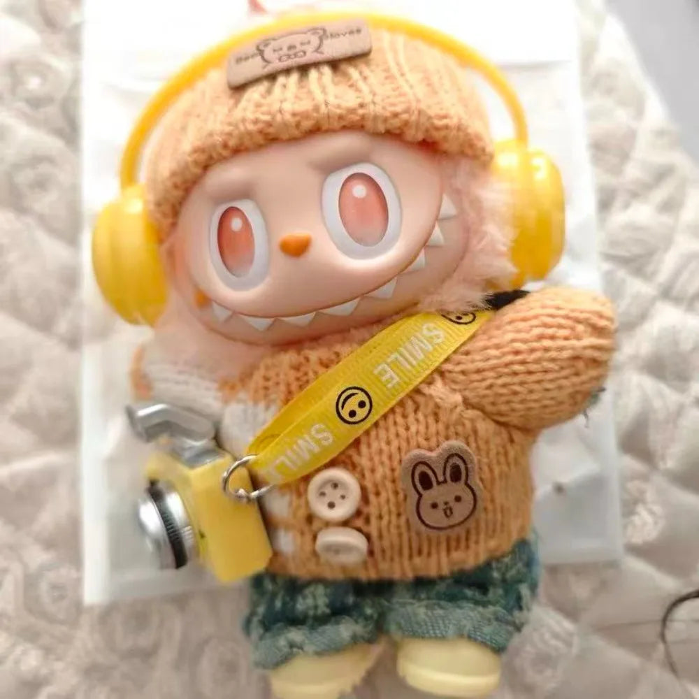 17cm Cute Mini Plush Doll'S Clothes Outfit Accessories For Korea Kpop Exo Labubu Idol Dolls Sweater Clothing DIY Kids Girl Gift