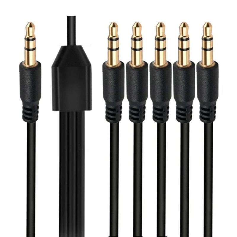 3.5mm Splitter Headphone Jack Audio Cable 3.5mm Cable 1 Male to 2/3/4/5/6 male AUX Cable Splitter Adapter For Computer Headset