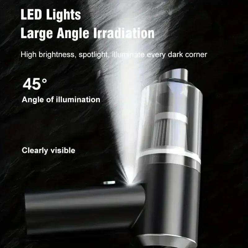 Handheld Car Vacuum Cleaner Powerful Wireless Dust Collector USB Rechargeable Portable Cleaning Appliance for Home and Auto
