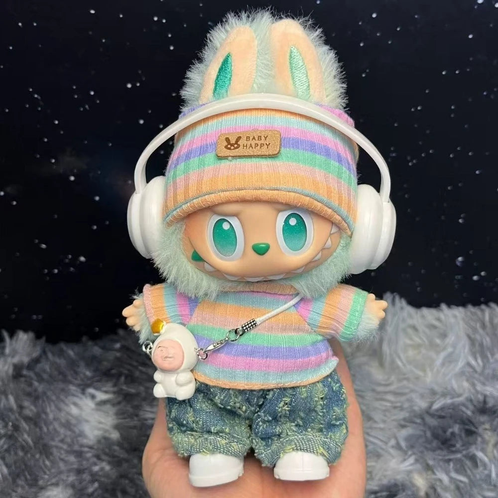 17cm Cute Mini Plush Doll'S Clothes Outfit Accessories For Korea Kpop Exo Labubu Idol Dolls Sweater Clothing DIY Kids Girl Gift