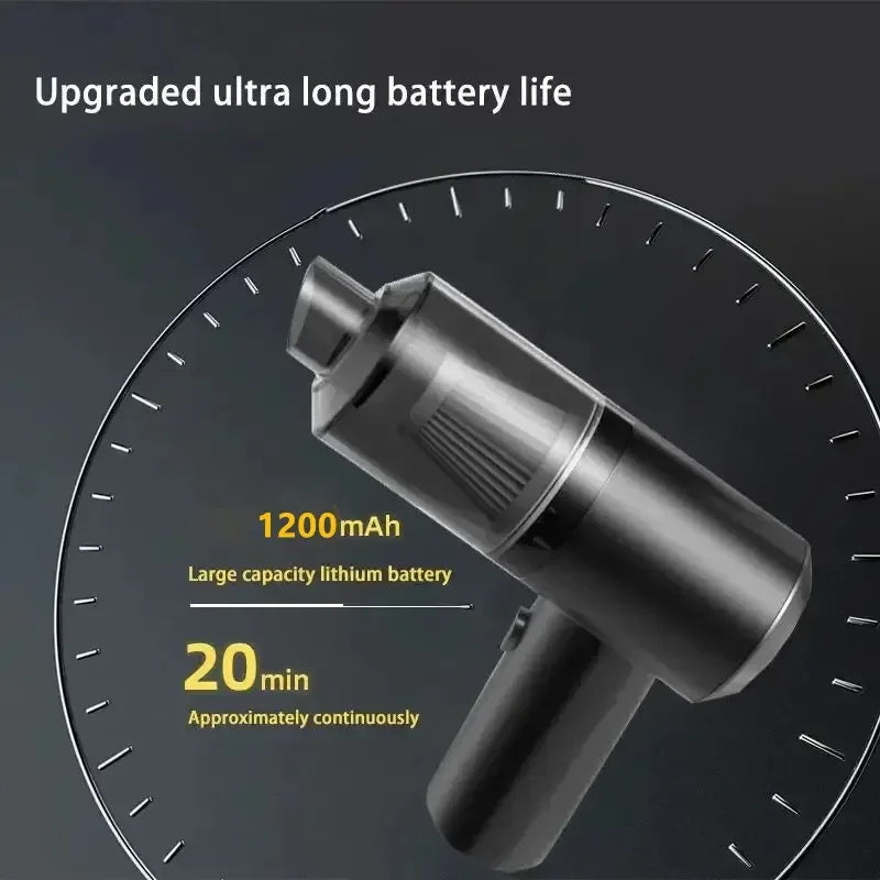Handheld Car Vacuum Cleaner Powerful Wireless Dust Collector USB Rechargeable Portable Cleaning Appliance for Home and Auto