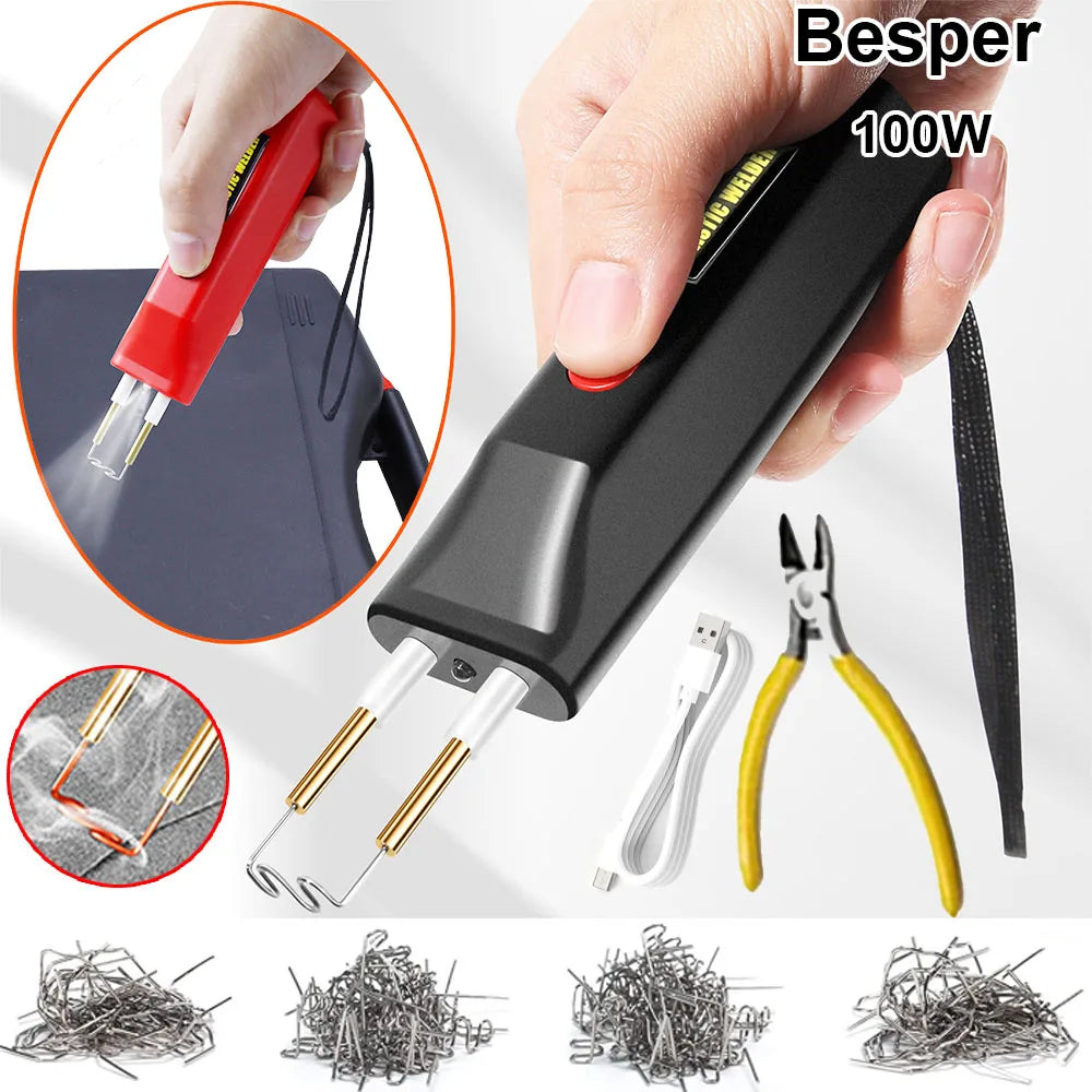 Rechargeable Plastic Welder,100W USB-C Charging Hot Stapler Cordless Plastic Welder Plastic Repair Kit, Bumper Plastics Repair