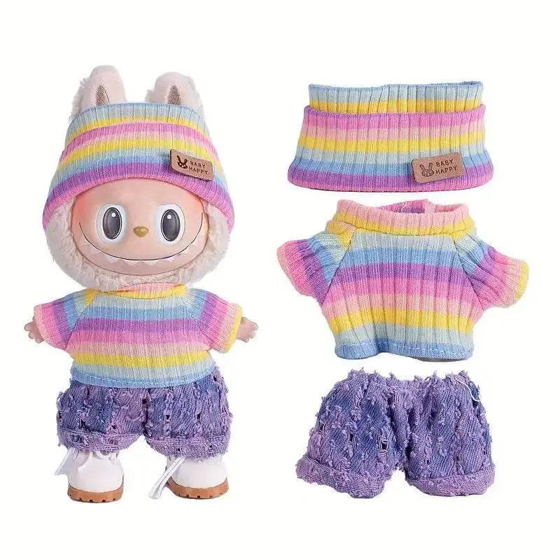 17cm Cute Mini Plush Doll'S Clothes Outfit Accessories For Korea Kpop Exo Labubu Idol Dolls Sweater Clothing DIY Kids Girl Gift