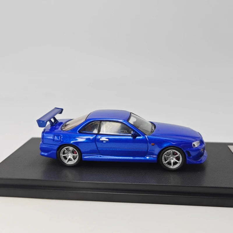 KOD × GFCC 1/64 Scale Skyline GT-R R34 C-West Alloy Car Model Classic Adult Souvenir Gift Static Display Hobby Collection