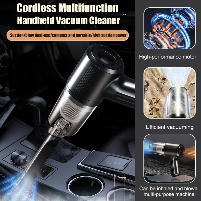 Multi-Functional Car Portable Vacuum Cleaner,Mini High-Power Wireless USB Rechargeable Handheld,Strong Suction Durable Practical