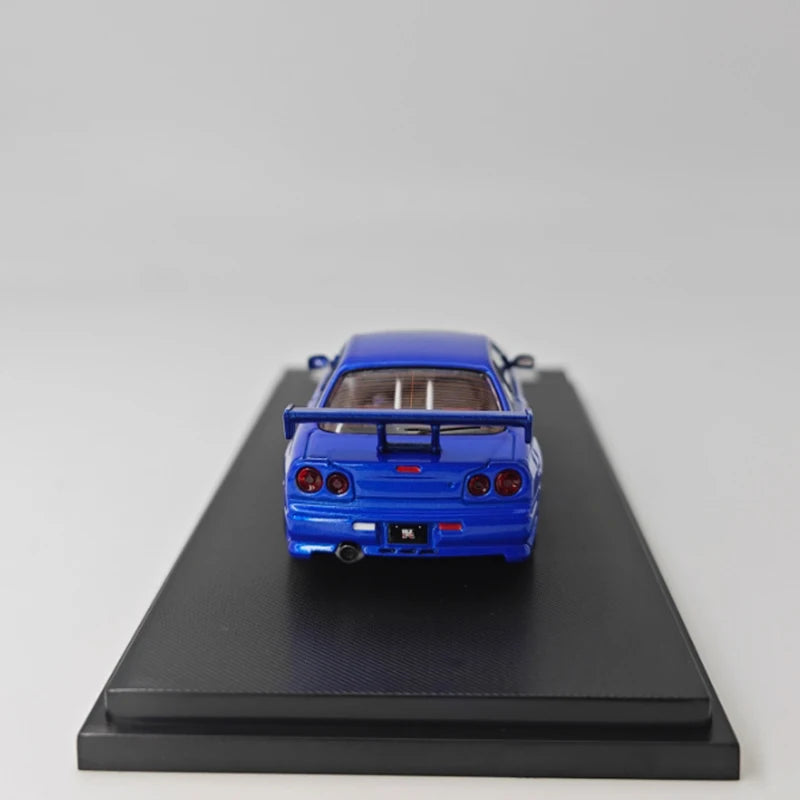 KOD × GFCC 1/64 Scale Skyline GT-R R34 C-West Alloy Car Model Classic Adult Souvenir Gift Static Display Hobby Collection