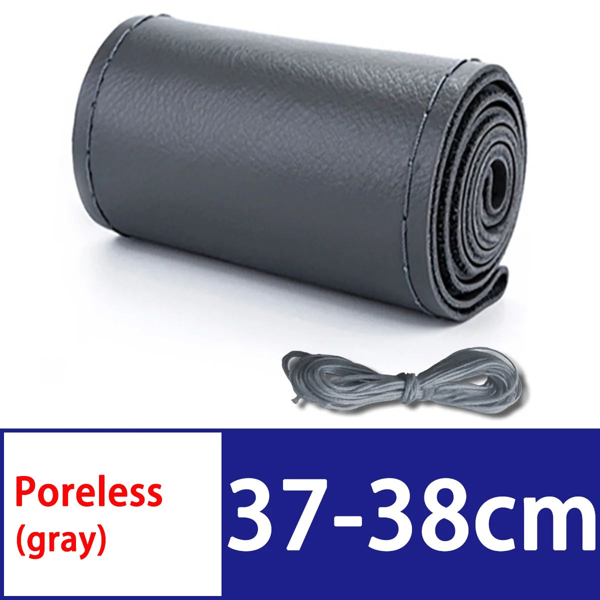 Car Steering Wheel Cover DIY Hand Woven Leather Breathable Steering Wheel Cover With Needle And Thread Protection Cover 37-38cm