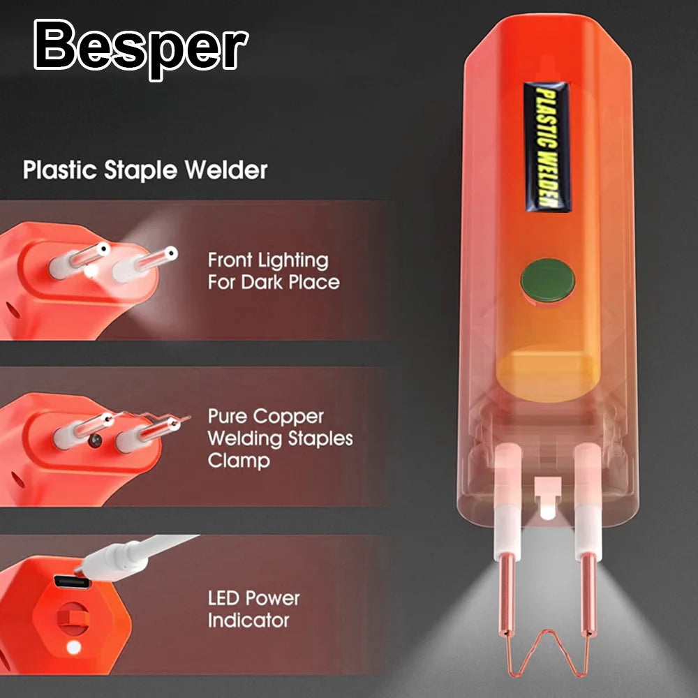 Rechargeable Plastic Welder,100W USB-C Charging Hot Stapler Cordless Plastic Welder Plastic Repair Kit, Bumper Plastics Repair
