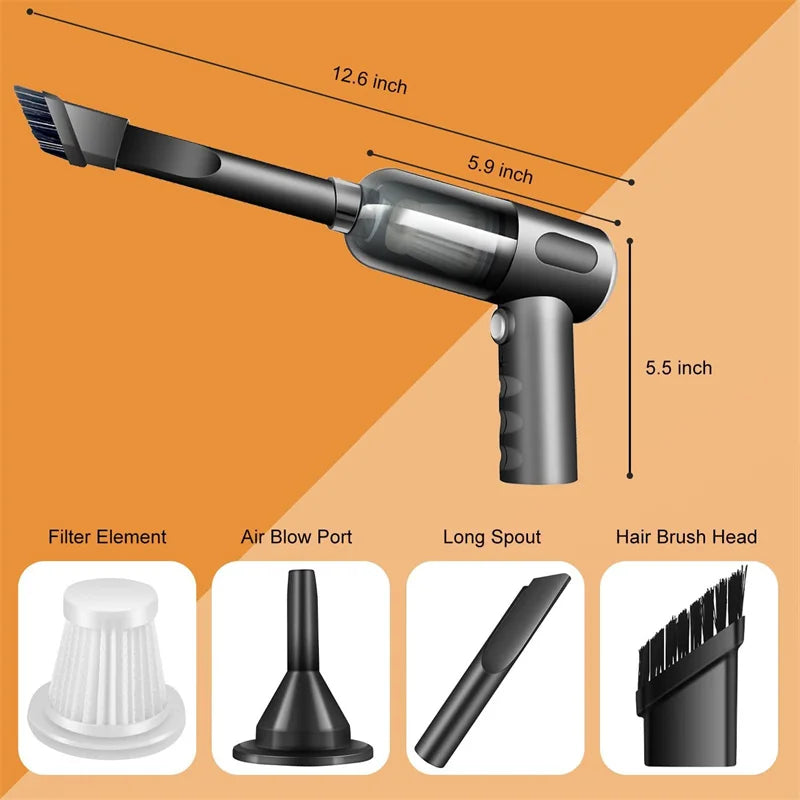 1pcs Wireless Handheld Multi Functional Household Use Car Vacuum Cleaner High Power Rechargeable Household Mini Vacuum Cleaner