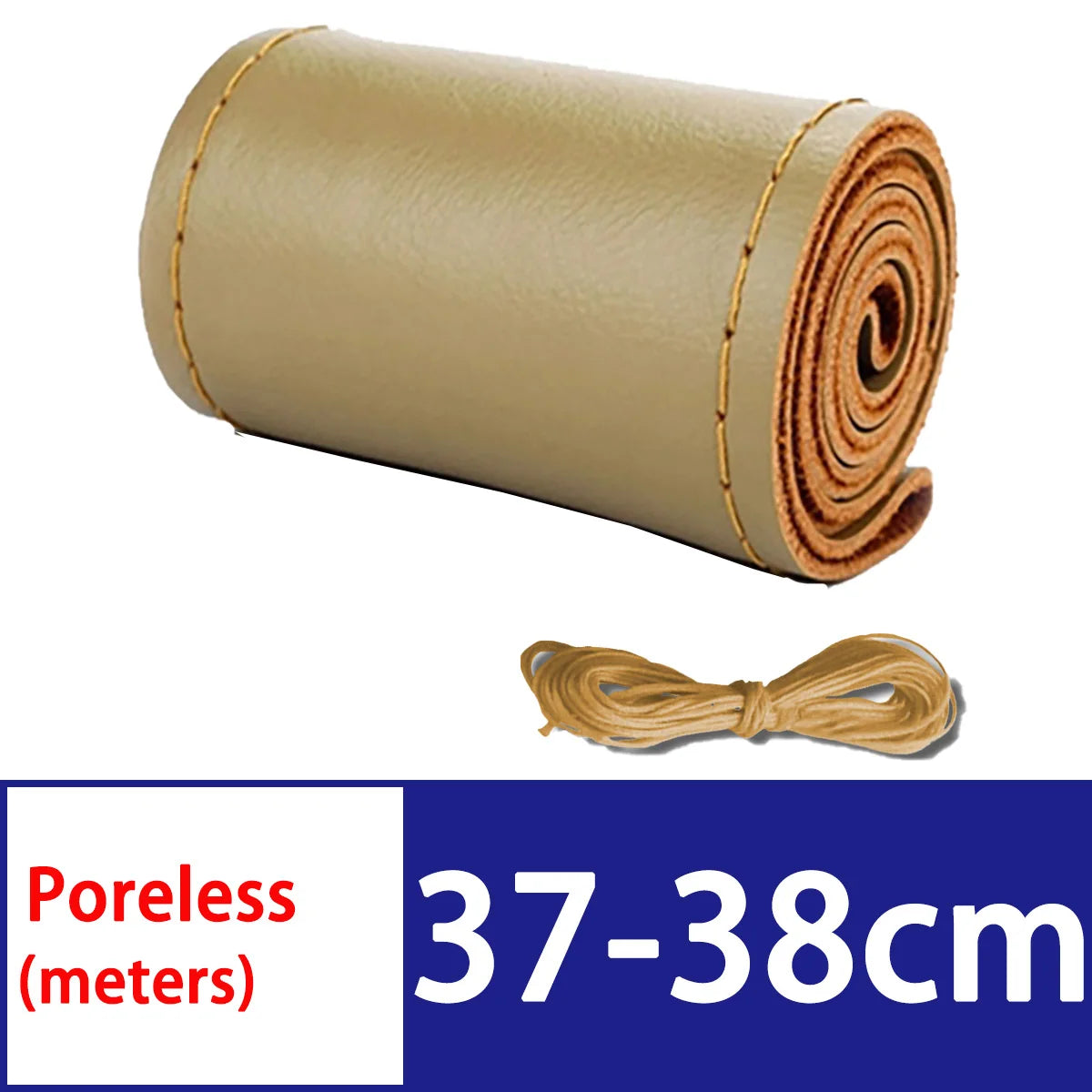 Car Steering Wheel Cover DIY Hand Woven Leather Breathable Steering Wheel Cover With Needle And Thread Protection Cover 37-38cm
